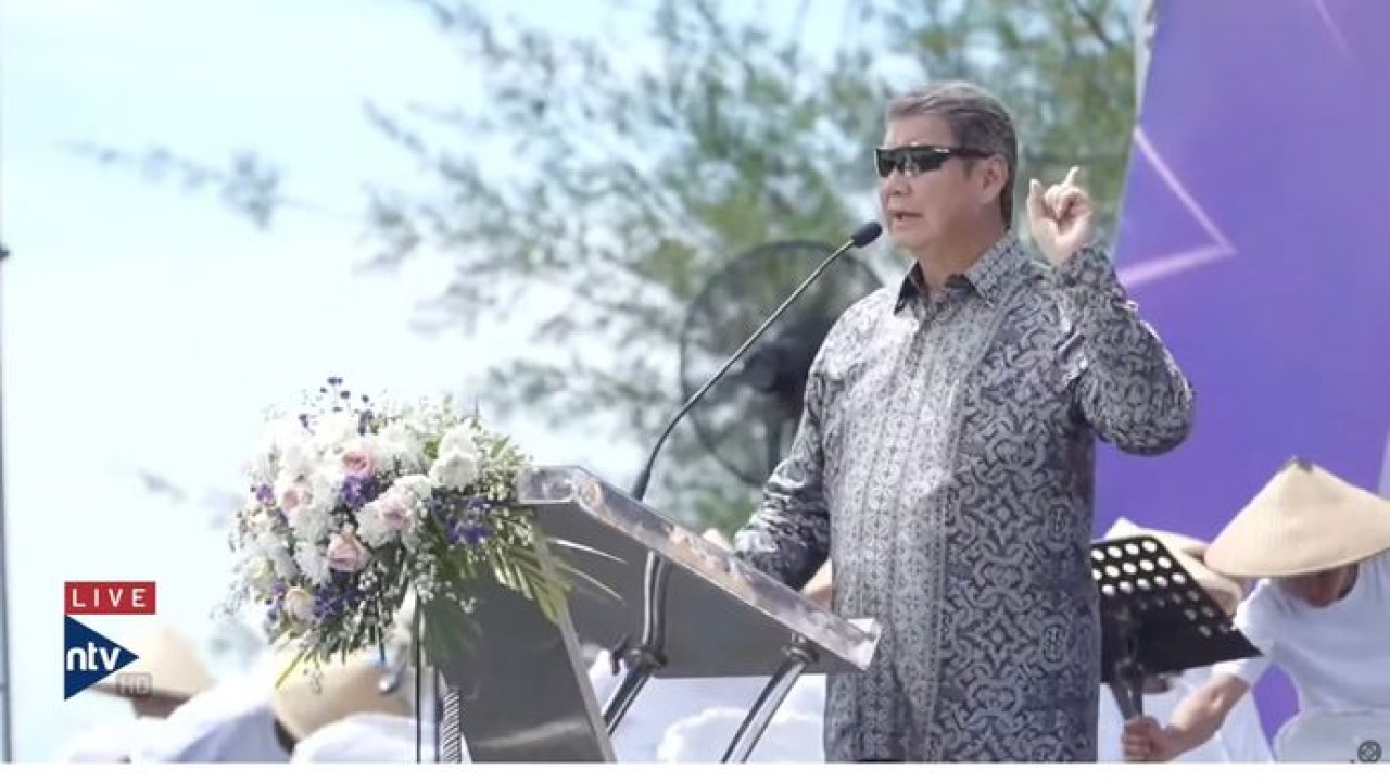 Utusan Khusus Presiden, Hashim Djojohadikusumo di perayaan Paskah Nasional. (Nusantara TV)