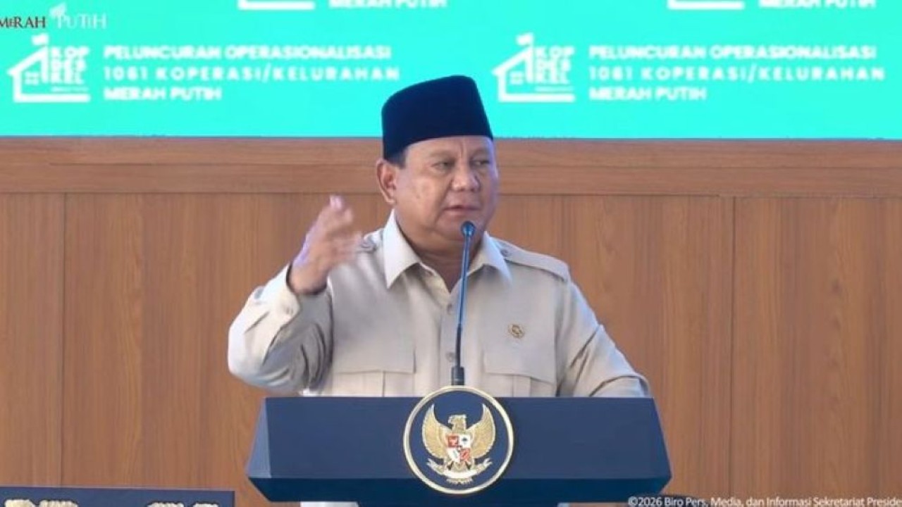 Presiden Prabowo Subianto meresmikan operasional 1.061 Koperasi Desa/Kelurahan Merah Putih dalam agenda nasional di Kabupaten Nganjuk, Jawa Timur. (Foto: Istimewa)