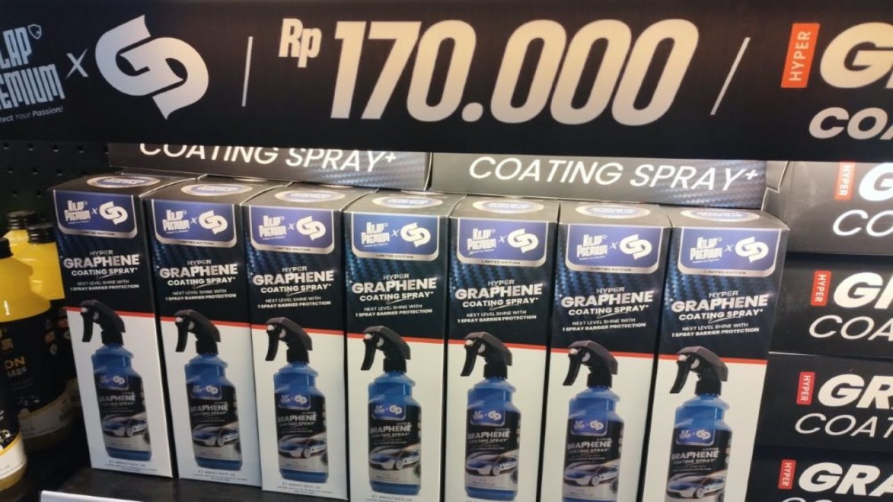 Kilap Premium resmi memperkenalkan produk terbarunya, Hyper Graphene Coating Spray, dalam ajang International Modification Expo (IMX) 2026 di ICE BSD City, Tangerang, Jumat (9/10/2026).  (Foto: Istimewa)